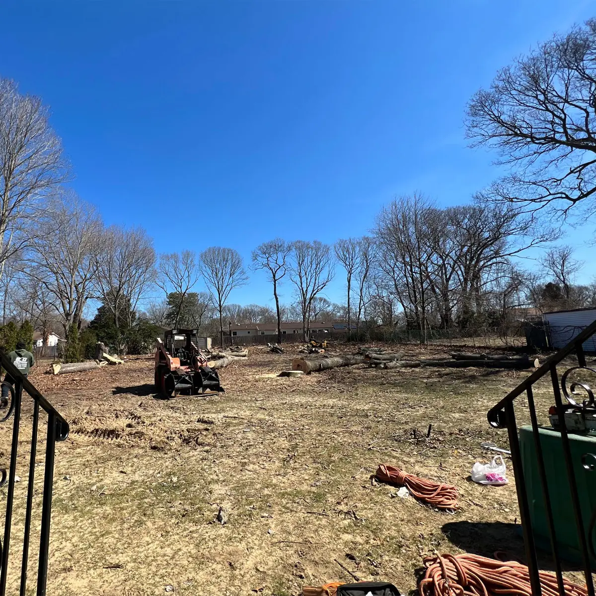 Big Brother Tree Service crew performing land clearing on Long Island